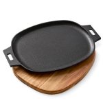 Cast Iron Sizzle Skillet & Wood Trivet - Image 2