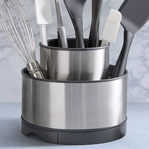 2013-1-lg.jpg Stainless Steel Rotating Utensil Holder - Image 1